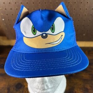 H&M Kids Blue Sonic The Hedgehog Trucker Hat Mesh Ears H M Size 4T 5T 6T